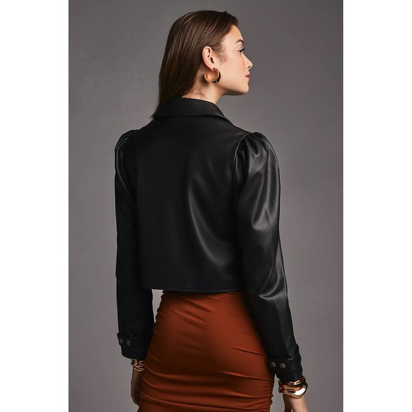 Maeve Faux Leather Femme Moto Jacket Black Womens XL - Picture 3 of 16